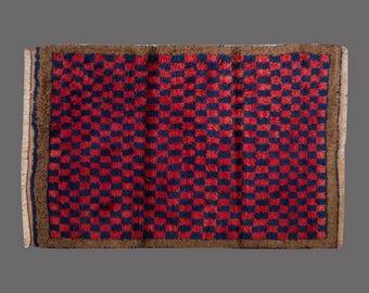 4x6 Moroccan Beni Ourain Rug,Vintage Handmade Wool Tulu Flokati Rug