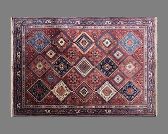Vintage Oushak Rug, 60+ Year Old Handmade Wool Oriental Carpet (200 x 300 cm)