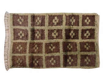 4x5 Turkish Handmade Wool Shaggy Rug,Bohemian Beni Ourain Rug,Flokati Rug