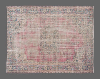 Vintage Rug, Area Rug, Turkish Rug, 7'3 x 10 feet, Oushak Rug, Antique Rug, Oriental Rug, Handmade Rug, Decorative Rug, Large Rug,Old Rug