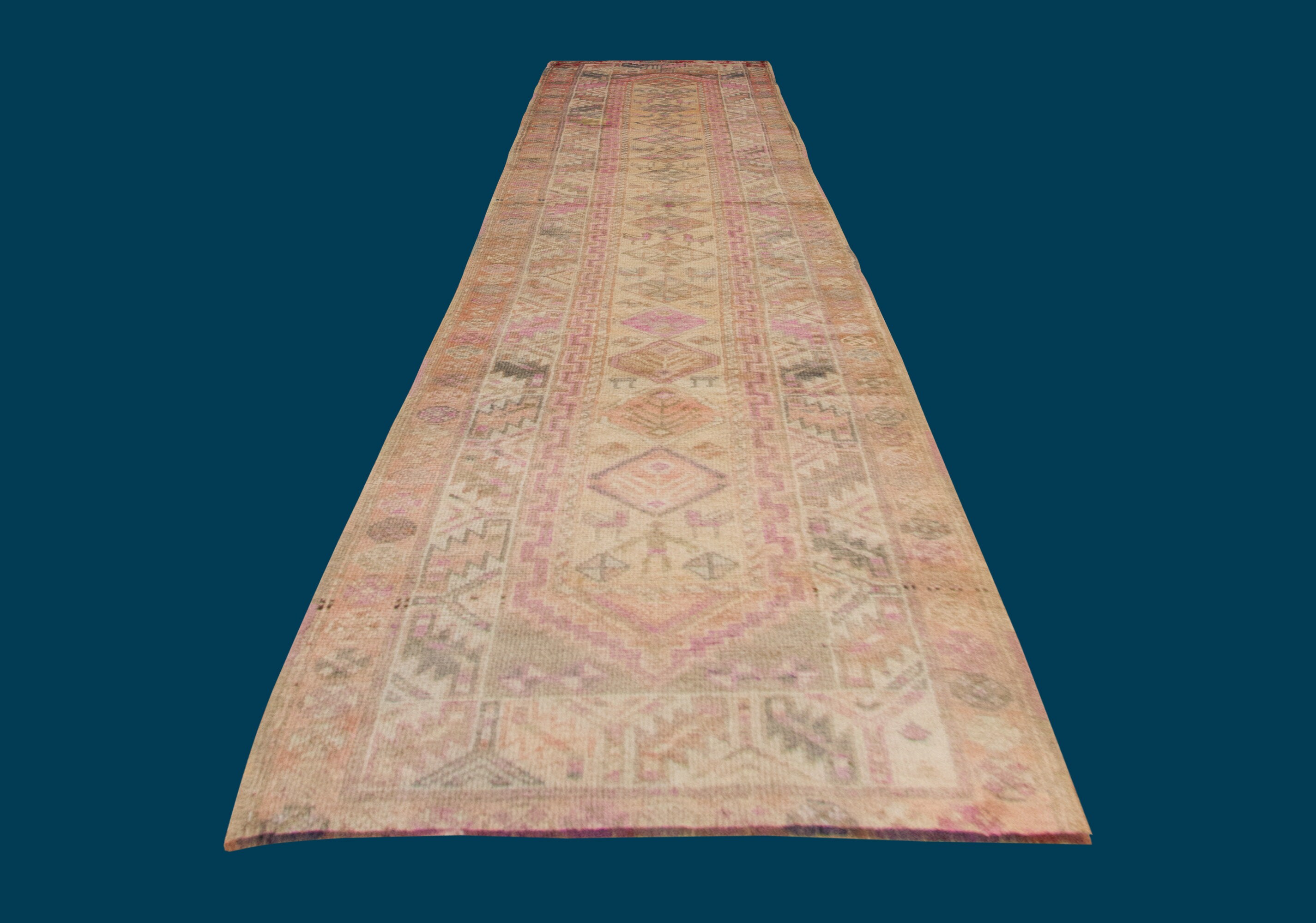 Vintage Rug Runner Rug 2.11 x 10.11 feet Oushak Rug Faded Etsy