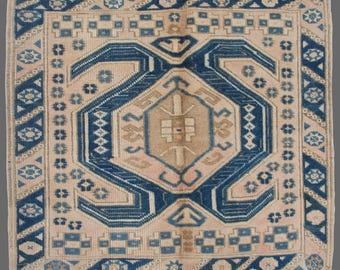 Charm of Döşemealtı, Vintage Turkish Rug, 3 x 3 ft Rug, Vintage Rug
