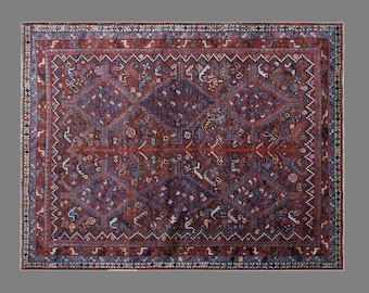 Hallway Rug 4'11" x 6'5" (150 x 195 cm) Vintage Oushak Rug 60+ Years Old, Pale Muted Colors Rug, Distressed Turkish Rug, Area Rug
