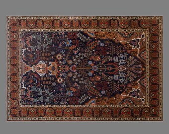 Vintage Turkish Oushak Rug 125x185 cm, 60+ Years Old Handmade Wool Area Rug, Antique Oriental Rug, 4x6 Rug, Home Decor