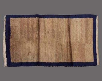 Shaggy Turkish Tulu Rug: Bohemian Wool Beni Ourain Style, Vintage Handmade