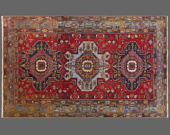 Vintage Turkish Oushak Rug 3’10 x 6’0 feet | 118 x 182 cm Handwoven Wool Rug, 60+ Years Old, Nomadic Design, Boho Decorative Carpet