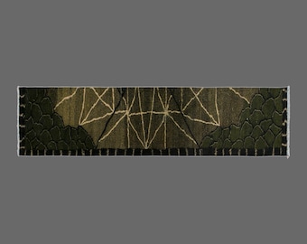 Antique Oushak Runner Rug: Handwoven Turkish Wool, Muted Colors, 2'0" x 9'6"