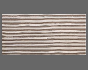 Authentic Turkish Kilim Rug 175x375 cm (5.7x12.3 ft) | Handmade Minimalist Vintage | 60+ Years Old