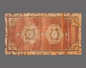 Vintage Turkish Wool Rug 6x11: Handwoven Anatolian Medallion Carpet