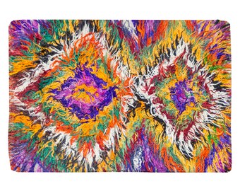 4x6 Shaggy vintage Turkish Handmade Tulu rug,Bohemian Wool Beni Ourain Rug,Flokati Rug