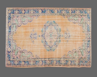 Turkish Rug, Area" Rug, Vintage Rug, 6'2 x 9'2 feet, Anatolian Rug, Antique Rug, Oriental Rug, Handmade Rug, Decorative Rug, Muted Rug