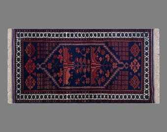 Vintage Turkish Prayer Rug, 2.8 x 5.3 ft, 85 x 162 cm, Handwoven Wool Mihrab Rug