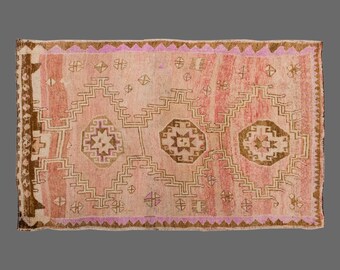 Vintage Turkish Rug, 5x8 Rug, Handwoven Wool Carpet, Bohemian Area Rug, Area Rug, 5x8 Carpet, Wool Rug