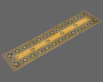 Turkish Rug", Runner Rug, Vintage Rug, 2.2 x 11.3 feet, Kitchen Rug, Oushak Rug, Antique Rug, Oriental Rug, Hallway Rug, Muted Rug, Wool Rug