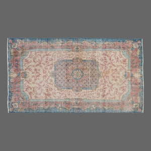 Turkish Rug, Vintage Rug, 5 x 9 feet, Oushak Rug, Antique Rug, Oriental Rug, Handmade Rug, Decorative Rug, Muted Rug, Old Rug,Area Rug