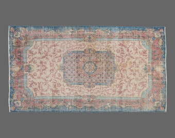 Turkish Rug, Vintage Rug, 5 x 9 feet, Oushak Rug, Antique Rug, Oriental Rug, Handmade Rug, Decorative Rug, Muted Rug, Old Rug,Area Rug