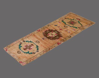 Echoes of 1973, Vintage Kurdish Kars Rug, 3 x 9 ft Rug, Vintage Rug