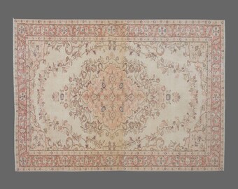 Vintage Rug, Area Rug, Turkish Rug, 5'3 x 8'4 feet, Oushak Rug, Antique Rug, Oriental Rug, Handmade Rug, Decorative Rug, Large Rug,Old Rug