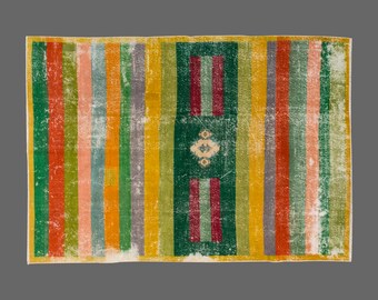 Turkish Rug, Area" Rug, Vintage Rug, 6 x 8'3 feet, Anatolian Rug, Antique Rug, Oriental Rug, Handmade Rug, Decorative Rug, Muted Rug