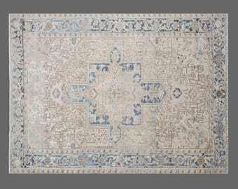 235x315 cm (7.7x10.3 ft) Oversized Heriz Rug | Vintage Turkish Rug | 60+ Year Old