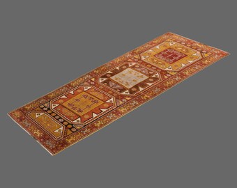 3'3 x 9 Feet Turkish Runner,Oushak Rug Runner,98 x 270 cm Runner Rug,Oushak Rug Runner,Handmade Rug,Floor Runner,Home Decor Rug Runner