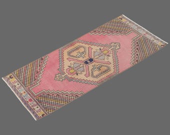 Blush of Anatolia, Vintage Turkish Rug, 2 x 6 ft Rug, Vintage Rug