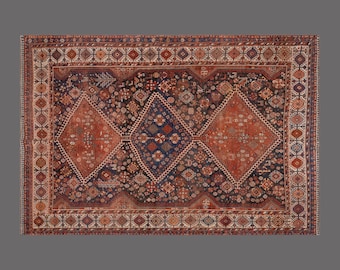 6 x 9 ft Rug, Antique Turkish Wool Rug, Handwoven Anatolian Carpet, 180 x 268 cm, 100 Years Old Traditional Oriental Rug, Antique Rug, Rug