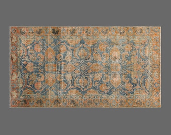 Area Rug, Turkish Rug, Vintage Rug, 4'3 x 7'5 feet, Oushak Rug, Antique Rug, Oriental Rug, Handmade Rug, Decorative Rug, Muted Rug, Old Rug