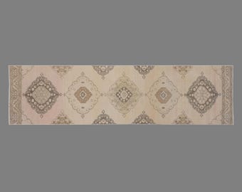 2'8 X 13'1 Turkish Runner Rug – Vintage Oushak Rug – Handmade Wool Runner – Hallway Rug – Home Decor