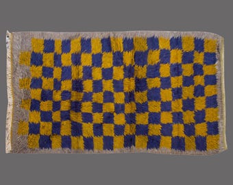 4x8 Moroccan Wool Beni Ourain Rug,Vintage Bohemian Flokati Rug