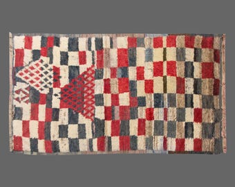 3x5 Turkish Handmade Wool Shaggy Rug,Bohemian Beni Ourain Rug,Flokati Rug