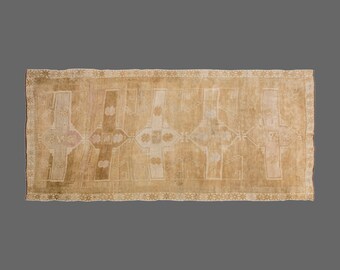 5'3 X 13'1 feet Vintage Rug Runner,Floor Oushak Rug,Hallway Turkish Rug Runner,Oushak Rugs,long runner,narrow long runner,Oushak Long Runner