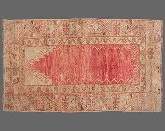 Oushak Rug, Floor Rug, Area Rug, Turkish Rug, Vintage Rug, 3x5 ft rug, Antique Rug, Oriental Rug, Handmade Rug, Decorative Rug, Old Rug