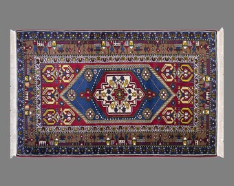 Vintage Turkish Prayer Rug, 3.4 x 4.9 ft, 105 x 150 cm, Handwoven Anatolian Wool Rug