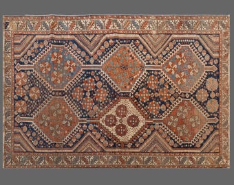 Vintage Turkish Oushak Rug 4’6 x 6’7 ft | 138x200 cm, 100+ Years Old Handwoven Wool Area Rug, Bohemian Nomadic Decorative Carpet, Old Rug