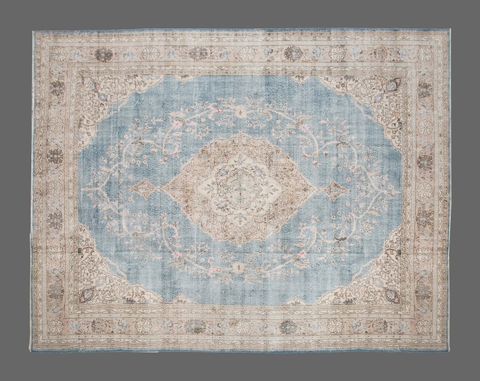 Featured listing image: Vintage Rug, Area Rug, Turkish Rug, 10'2 x 13'9 feet, Oushak Rug, Antique Rug, Oriental Rug, Handmade Rug, Decorative Rug, Large Rug,Old Rug