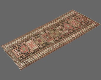 4.2 X 13.6 ft Vintage Rug Runner,Floor Oushak Rug,Hallway Turkish Rug Runner,Oushak Rugs,long runner, narrow long runner,Oushak Long Runner