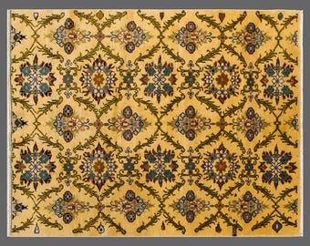 Vintage Turkish Oushak Rug 122x184 cm | Handmade Wool Area Rug 4x6 ft | Antique Boho Oriental Decorative Rug, Washed & Ready