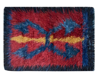 4x6 Shaggy vintage Turkish Handmade Tulu rug,Bohemian Wool Beni Ourain Rug,Flokati Rug