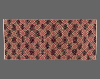 3"x6'5" ft turkish vintage rug,oriental boho rug,chick antique oushak rug,handmade flower area rug