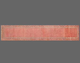 Vintage Turkish Oushak Rug Runner 90x456 cm (3'x15') – 60+ Years Old Handmade Long Hallway Runner, Narrow Antique Floor Carpet, Long Runner
