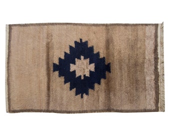 4x6 Moroccan Wool Beni Ourain Rug,Vintage Bohemian Flokati Rug