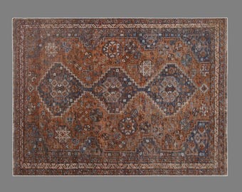 Small Oushak Rug, Vintage Turkish Rug, 100x135 cm (3.3x4.4 ft), Antique Handmade Rug, One of a Kind Rug