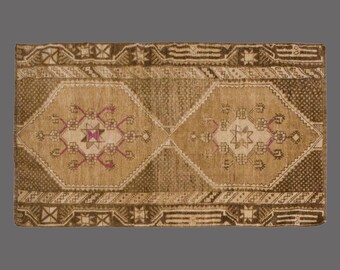 Nomadic Spirit, Vintage Kars Wool Rug, 3 x 6 ft Rug, Vintage Rug