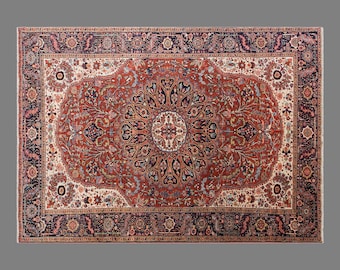 Vintage Turkish Oushak Rug – Handwoven Wool Area Rug, 60+ Years Old, 8.9 x 12.0 ft