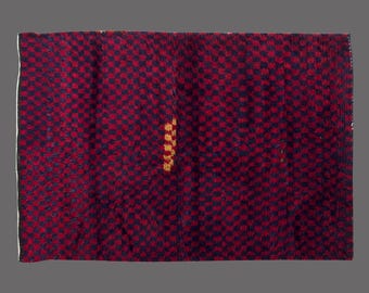 Shaggy Vintage Turkish Tulu Rug: Bohemian Wool Beni Ourain Style (4x7 ft)