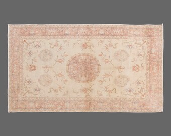 Area Rug, "Turkish Rug, Vintage Rug, 4 x 6'8 feet, Oushak Rug, Antique Rug, Oriental Rug, Handmade Rug, Decorative Rug, Muted Rug, Old Rug