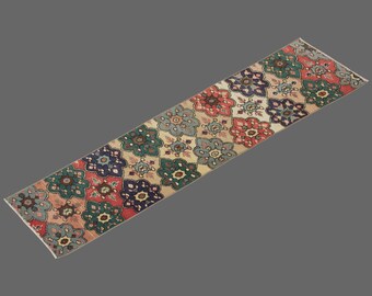 1.12 X 8.4 ft Vintage Rug Runner,Floor Oushak Rug,Hallway Turkish Rug Runner,Oushak Rugs,long runner, narrow long runner,Oushak Long Runner