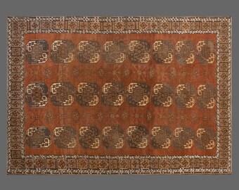 Bohemian Turkish Oushak Rug, 60+ Years Old – Handwoven Wool on Wool, Naturally Dyed, Vintage Anatolian Design – 248x350 cm / 8.1x11.5 ft