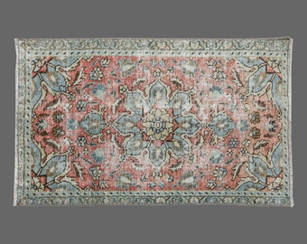 Turkish" Rug, Oushak Rug, 2.2 x 4.1 feet,Handmade Rug, Area Rug, Decorative Rug, Vintage Rug, Oriental Rug, Anatolian Rug,Wool Rug,Area Rug